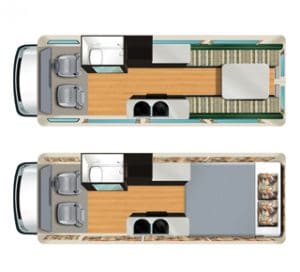 motorhome models 2-seater interior