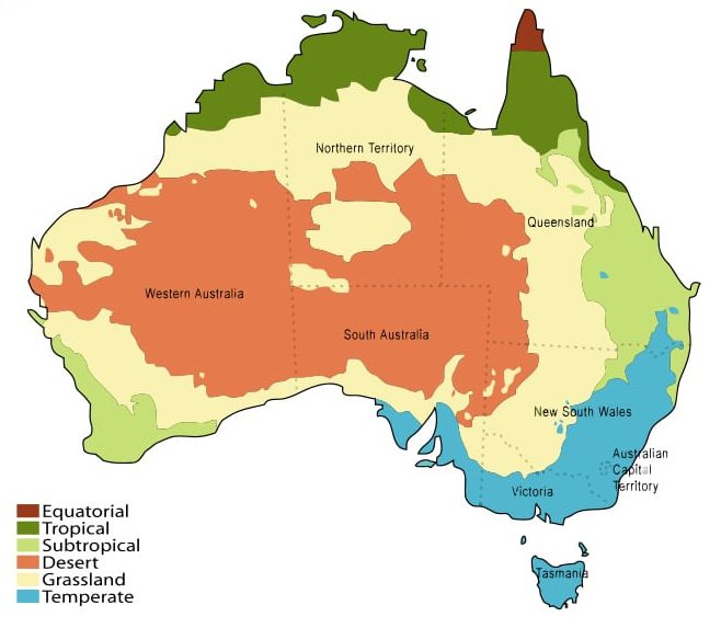 australia climate map