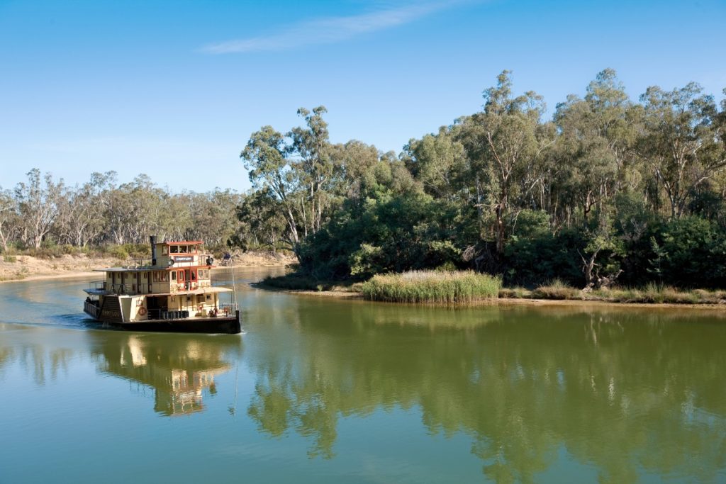 Boat on the Murray River in Victoria 